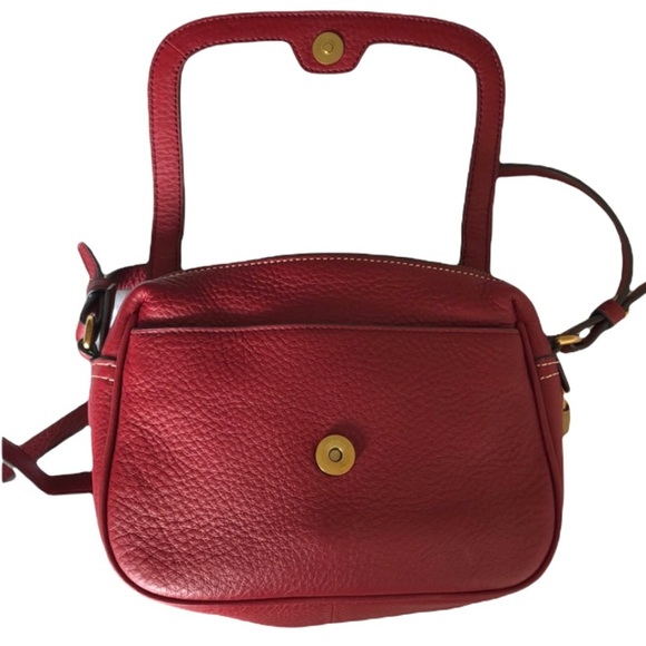 J CREW SIGNET LEATHER CROSSBODY BAG VIVID BURGUNDY - Picture 8 of 14